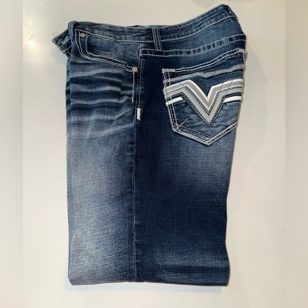 Salvage Dark Blue Straight Regular Fit Men’s Jeans